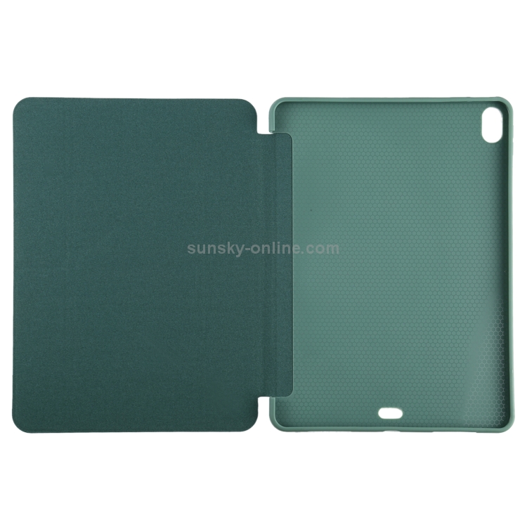 Millet Texture PU+ Silicone Full Coverage Leather Case with Multi-folding Holder for iPad Air (2020) 10.9 inch (Dark Green) Millet Texture PU+ Silicone Full Coverage Leather Case with Multi-folding Holder for iPad Air (2020) 10.9 inch (Dark Green)