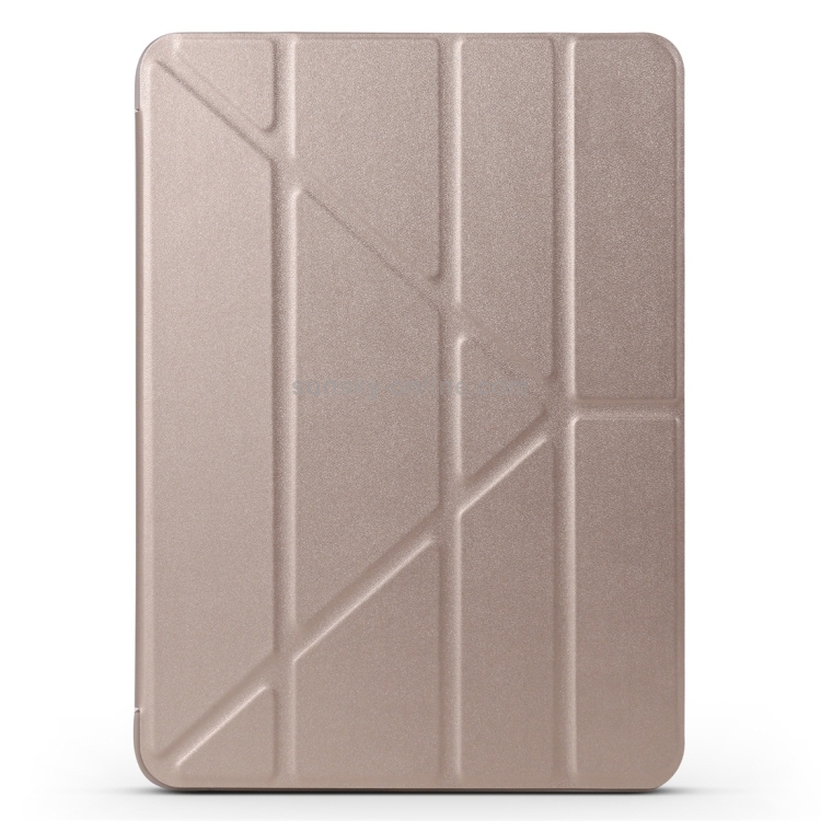 Millet Texture PU+ Silica Gel Full Coverage Leather Case for iPad Air (2019) / iPad Pro 10.5 inch, with Multi-folding Holder(Gold) Millet Texture PU+ Silica Gel Full Coverage Leather Case for iPad Air (2019) / iPad Pro 10.5 inch, with Multi-folding Holder(Gold)