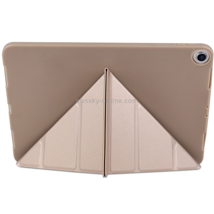Millet Texture PU+ Silica Gel Full Coverage Leather Case for iPad Air (2019) / iPad Pro 10.5 inch, with Multi-folding Holder(Gold) Millet Texture PU+ Silica Gel Full Coverage Leather Case for iPad Air (2019) / iPad Pro 10.5 inch, with Multi-folding Holder(Gold)