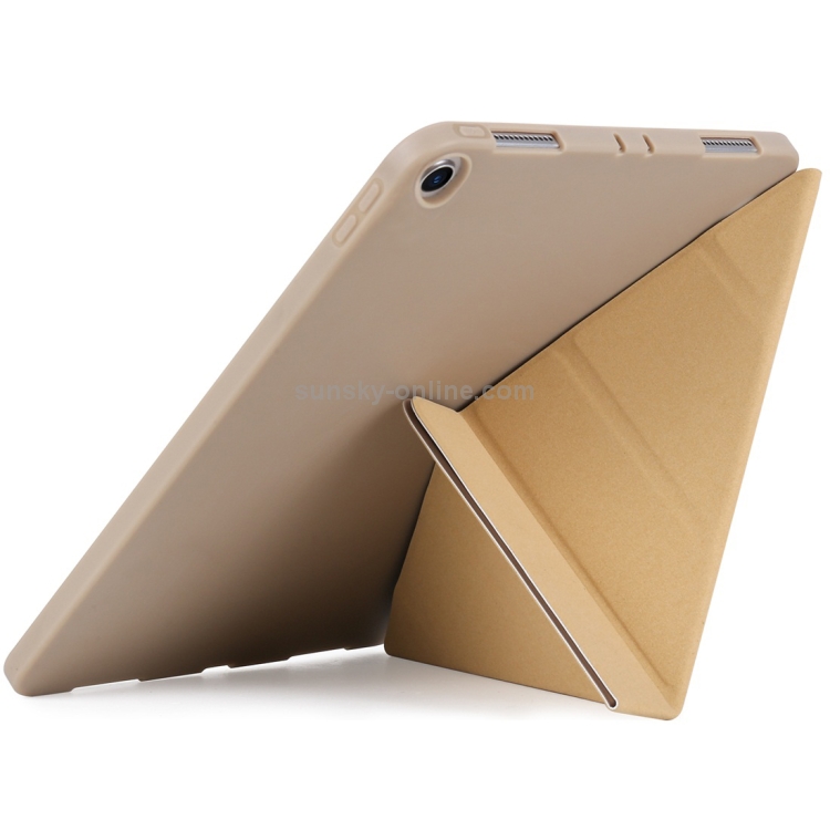 Millet Texture PU+ Silica Gel Full Coverage Leather Case for iPad Air (2019) / iPad Pro 10.5 inch, with Multi-folding Holder(Gold) Millet Texture PU+ Silica Gel Full Coverage Leather Case for iPad Air (2019) / iPad Pro 10.5 inch, with Multi-folding Holder(Gold)