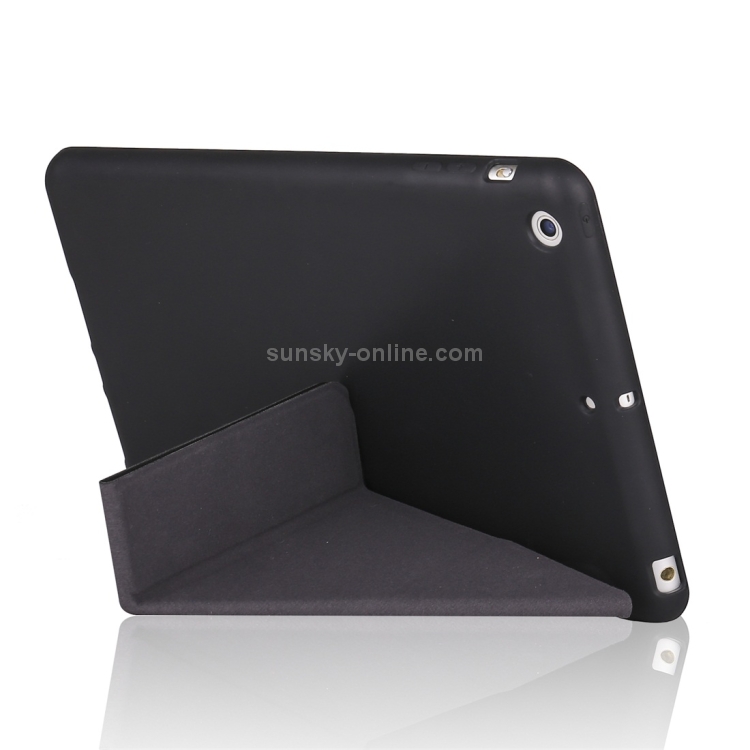 Millet Texture PU+ Silica Gel Full Coverage Leather Case for iPad Mini 4/5, with Multi-folding Holder (Black) Millet Texture PU+ Silica Gel Full Coverage Leather Case for iPad Mini 4/5, with Multi-folding Holder (Black)