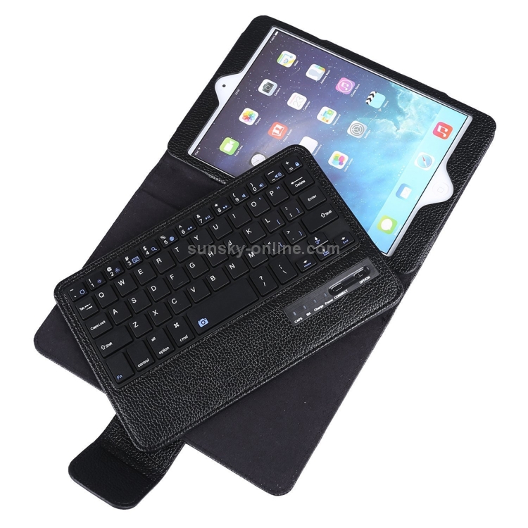 SPM01 For iPad mini 5 / 4 / 3 / 2 / 1 Litchi Texture Detachable Plastic Bluetooth Keyboard Leather Tablet Case with Stand Function(Black) SPM01 For iPad mini 5 / 4 / 3 / 2 / 1 Litchi Texture Detachable Plastic Bluetooth Keyboard Leather Tablet Case with Stand Function(Black)