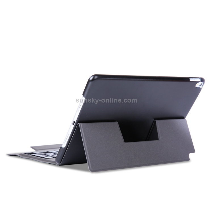 T1095 For iPad Pro 10.5 inch / Air 10.5 inch Ultra-thin One-piece Plastic Bluetooth Keyboard Leather Tablet Case with Stand Function (Black)