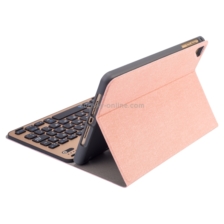 RK845 For iPad iPad mini 5 / 4 Silk Texture Detachable Aluminum Alloy Bluetooth Keyboard Leather Tablet Case with Pen Slot & Stand Function (Gold) RK845 For iPad iPad mini 5 / 4 Silk Texture Detachable Aluminum Alloy Bluetooth Keyboard Leather Tablet Case with Pen Slot & Stand Function (Gold)