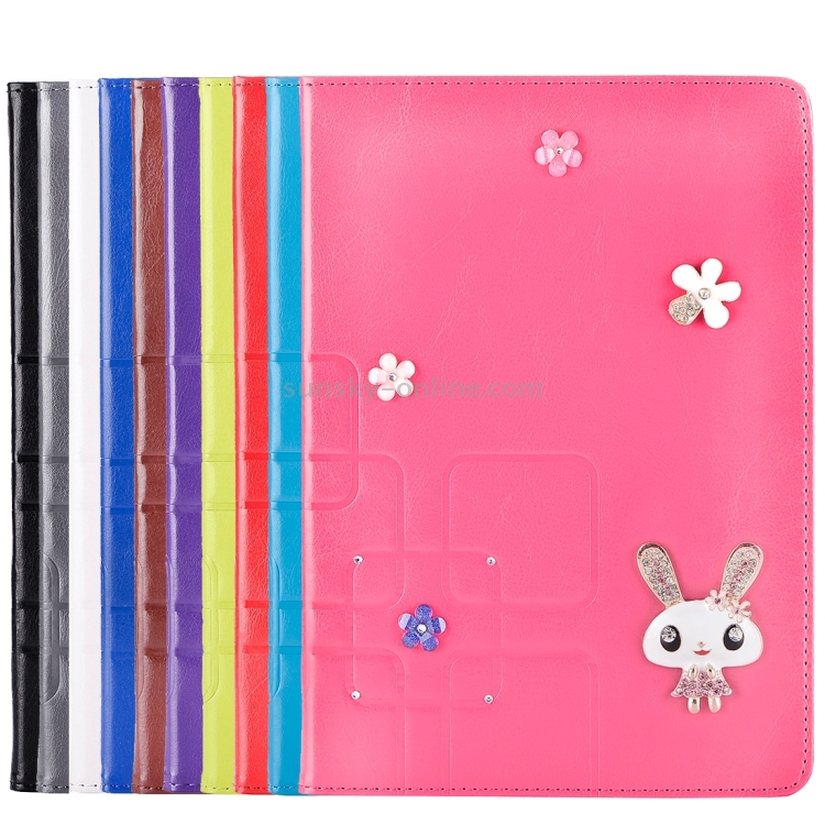 For iPad Pro 12.9 inch Rabbit Pattern Diamond Encrusted Leather Case with Holder & Card Slots(Blue) For iPad Pro 12.9 inch Rabbit Pattern Diamond Encrusted Leather Case with Holder & Card Slots(Blue)