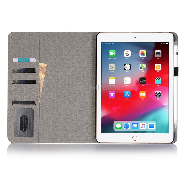 Cross Texture Horizontal Flip PU Leather Case for iPad Air 11 2024 / iPad Pro 11 inch (2018), with Holder & Card Slots & Wallet(Grey)