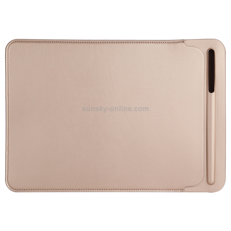 For iPad Pro 12.9 inch Portable Ultra Slim Leather Protective Case Bag with Apple Pencil Stylus Slot Holder(Gold)