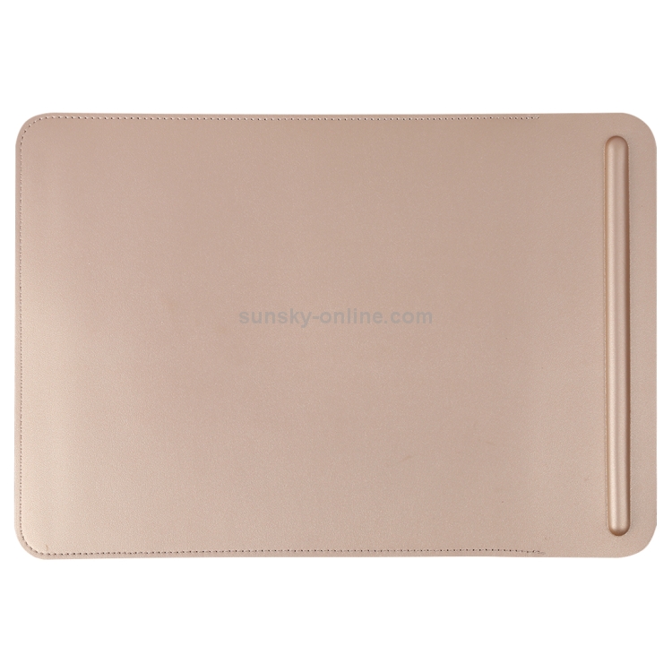 For iPad Pro 12.9 inch Portable Ultra Slim Leather Protective Case Bag with Apple Pencil Stylus Slot Holder(Gold)