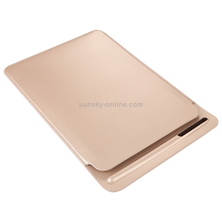 For iPad Pro 12.9 inch Portable Ultra Slim Leather Protective Case Bag with Apple Pencil Stylus Slot Holder(Gold)