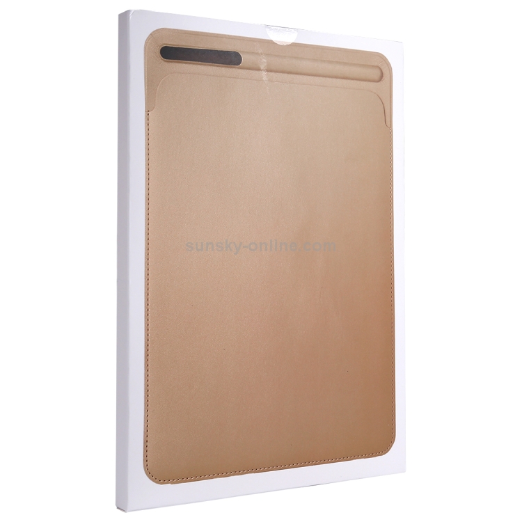 For iPad Pro 12.9 inch Portable Ultra Slim Leather Protective Case Bag with Apple Pencil Stylus Slot Holder(Gold)
