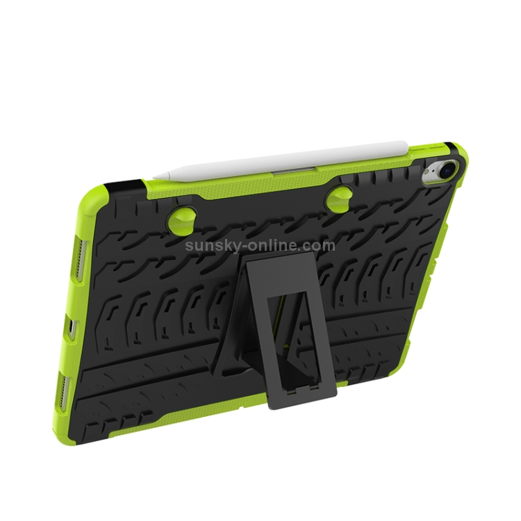 Tire Texture TPU+PC Shockproof Case for iPad Pro 11 inch (2018), with Holder & Pen Slot (Green) Tire Texture TPU+PC Shockproof Case for iPad Pro 11 inch (2018), with Holder & Pen Slot (Green)