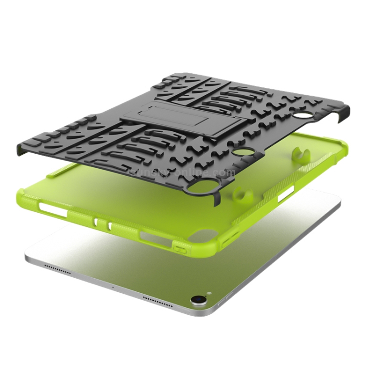 Tire Texture TPU+PC Shockproof Case for iPad Pro 11 inch (2018), with Holder & Pen Slot (Green) Tire Texture TPU+PC Shockproof Case for iPad Pro 11 inch (2018), with Holder & Pen Slot (Green)