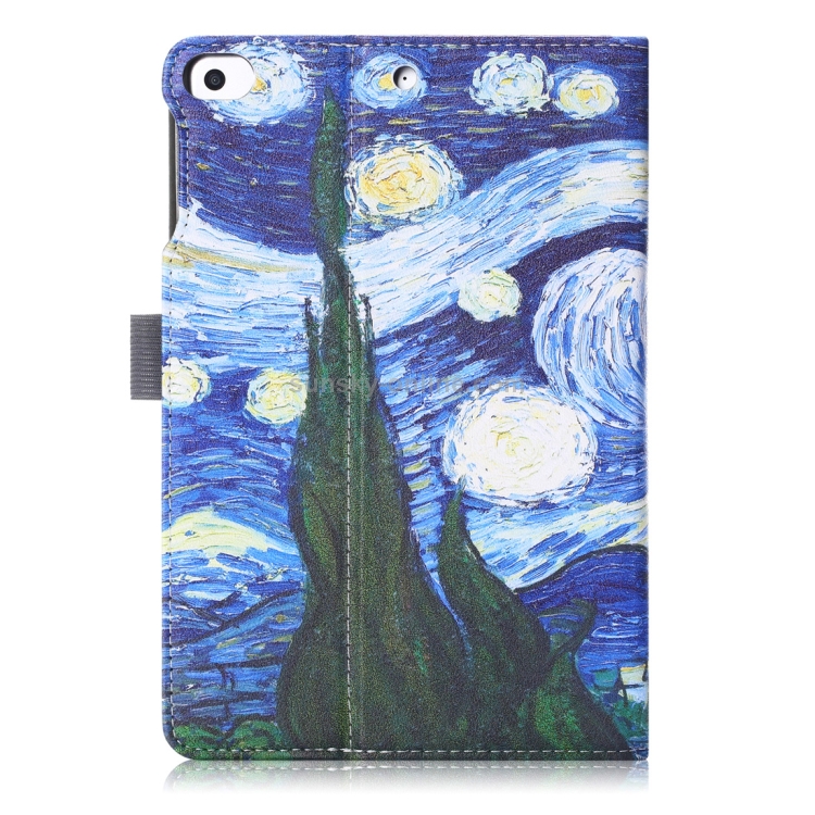 Cowhide Texture Starry Sky Pattern Colored Drawing Horizontal Flip Leather Case for iPad Mini 2019 / Mini 4, with Holder & Sleep / Wake-up Function