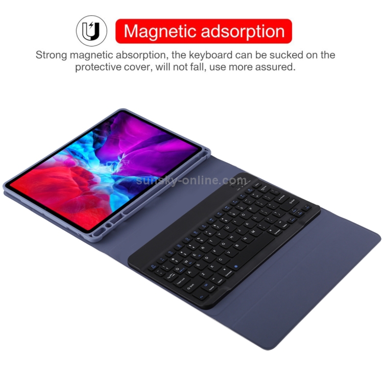 TG11B Detachable Bluetooth Black Keyboard + Microfiber Leather Tablet Case for iPad Pro 11 inch (2020), with Pen Slot & Holder (Purple) TG11B Detachable Bluetooth Black Keyboard + Microfiber Leather Tablet Case for iPad Pro 11 inch (2020), with Pen Slot & Holder (Purple)