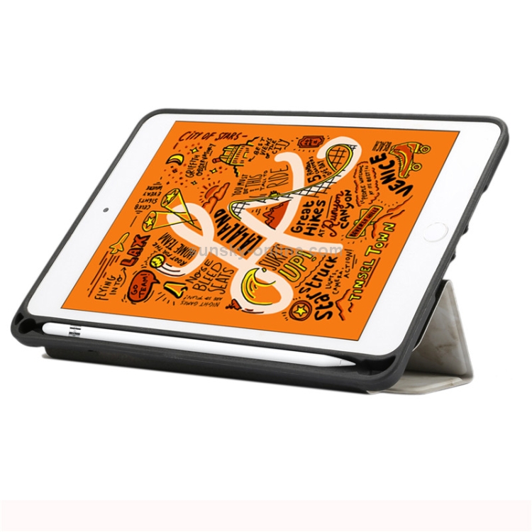 Marble Texture Pattern Horizontal Flip Leather Case for iPad Mini 2019, with Three-folding Holder & Pen Slot & Sleep / Wake-up Function (Grey) Marble Texture Pattern Horizontal Flip Leather Case for iPad Mini 2019, with Three-folding Holder & Pen Slot & Sleep / Wake-up Function (Grey)