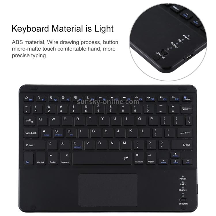 TG97BC Detachable Bluetooth Black Keyboard + Microfiber Leather Tablet Case for iPad 9.7 inch, with Touch Pad & Pen Slot & Holder(Black) TG97BC Detachable Bluetooth Black Keyboard + Microfiber Leather Tablet Case for iPad 9.7 inch, with Touch Pad & Pen Slot & Holder(Black)