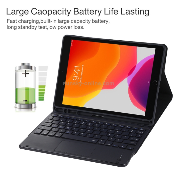 TG97BC Detachable Bluetooth Black Keyboard + Microfiber Leather Tablet Case for iPad 9.7 inch, with Touch Pad & Pen Slot & Holder(Black) TG97BC Detachable Bluetooth Black Keyboard + Microfiber Leather Tablet Case for iPad 9.7 inch, with Touch Pad & Pen Slot & Holder(Black)
