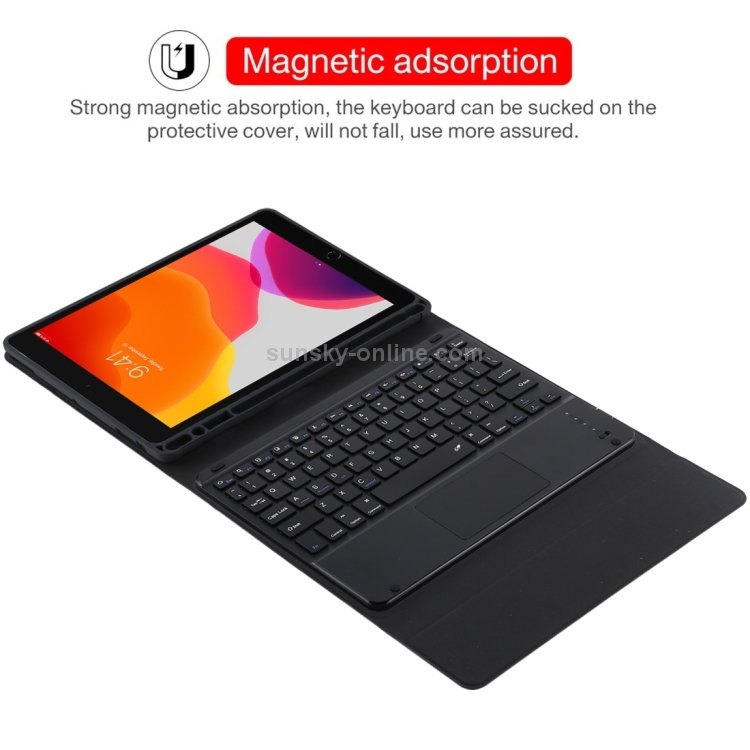 TG97BC Detachable Bluetooth Black Keyboard + Microfiber Leather Tablet Case for iPad 9.7 inch, with Touch Pad & Pen Slot & Holder(Black) TG97BC Detachable Bluetooth Black Keyboard + Microfiber Leather Tablet Case for iPad 9.7 inch, with Touch Pad & Pen Slot & Holder(Black)