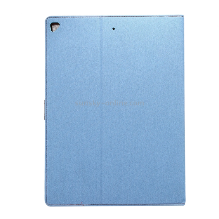 For iPad Pro 12.9 inch (2017) Denim Texture Horizontal Flip Leather Case with Holder & Card Slots & Wallet & Photo Frame(Baby Blue) For iPad Pro 12.9 inch (2017) Denim Texture Horizontal Flip Leather Case with Holder & Card Slots & Wallet & Photo Frame(Baby Blue)