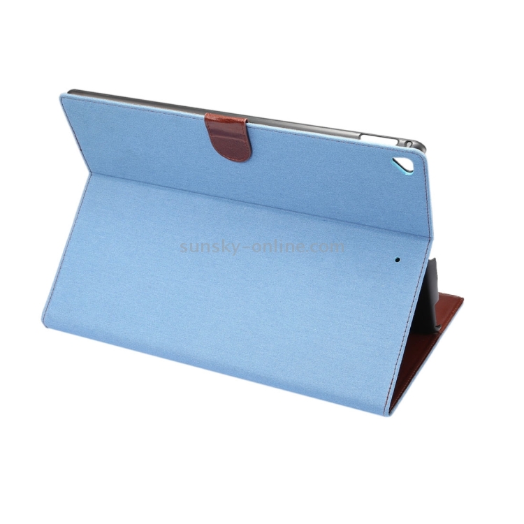 For iPad Pro 12.9 inch (2017) Denim Texture Horizontal Flip Leather Case with Holder & Card Slots & Wallet & Photo Frame(Baby Blue) For iPad Pro 12.9 inch (2017) Denim Texture Horizontal Flip Leather Case with Holder & Card Slots & Wallet & Photo Frame(Baby Blue)