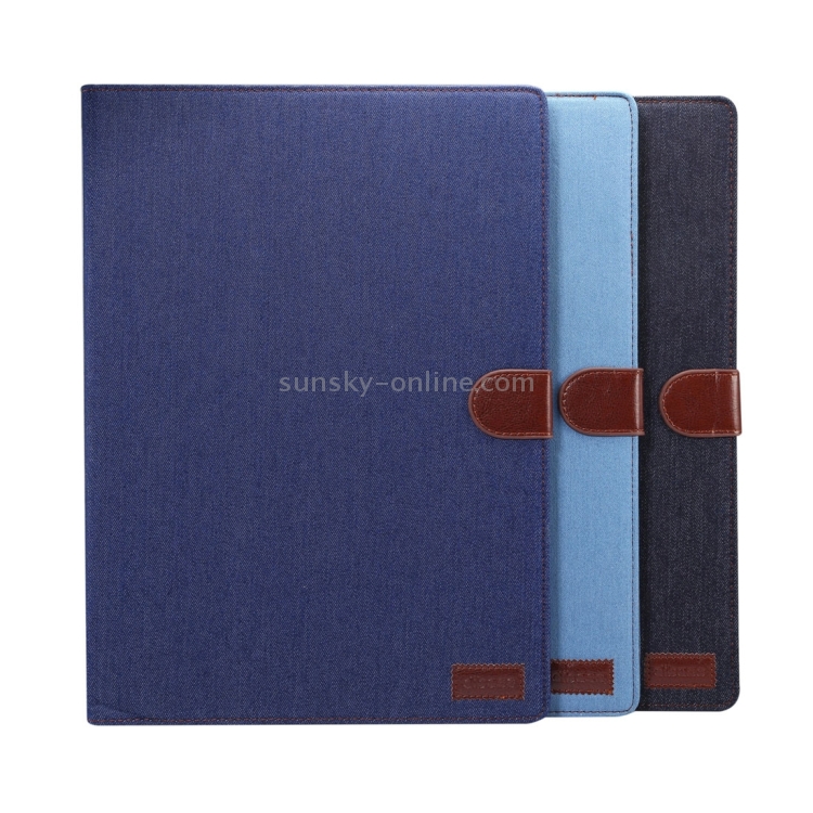 For iPad Pro 12.9 inch (2017) Denim Texture Horizontal Flip Leather Case with Holder & Card Slots & Wallet & Photo Frame(Baby Blue) For iPad Pro 12.9 inch (2017) Denim Texture Horizontal Flip Leather Case with Holder & Card Slots & Wallet & Photo Frame(Baby Blue)