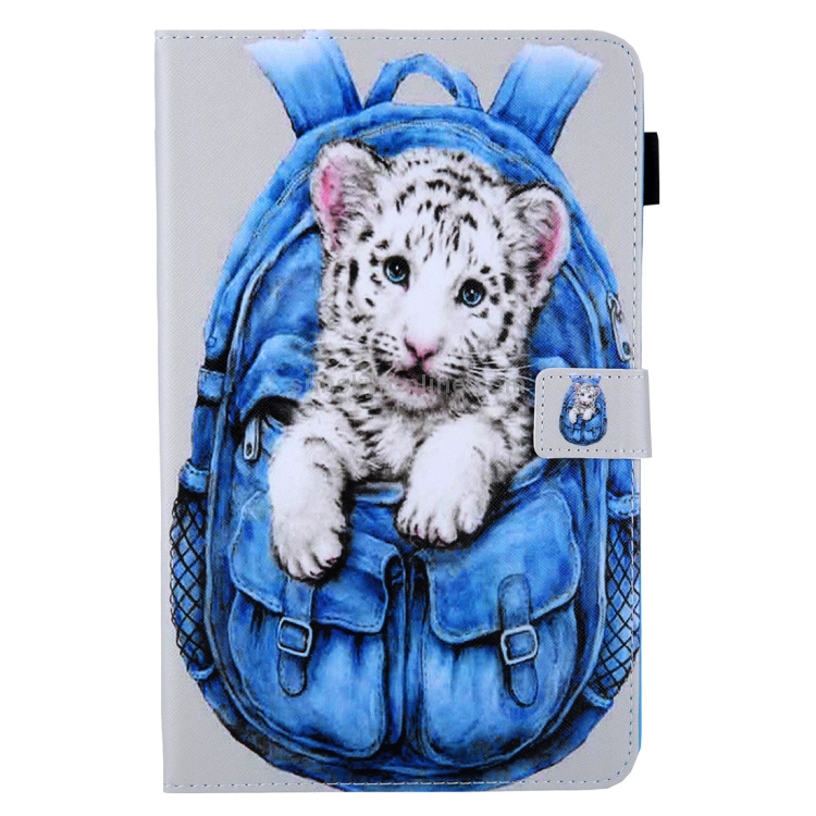 School Bag Series White Tiger Pattern Horizontal Flip Leather Case for iPad mini 2019 & 4 & 3 & 2 & 1, with Holder & Card Slot & Sleep / Wake-up Function School Bag Series White Tiger Pattern Horizontal Flip Leather Case for iPad mini 2019 & 4 & 3 & 2 & 1, with Holder & Card Slot & Sleep / Wake-up Function