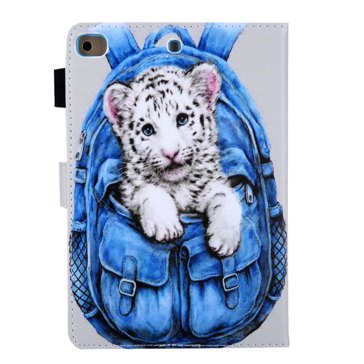 School Bag Series White Tiger Pattern Horizontal Flip Leather Case for iPad mini 2019 & 4 & 3 & 2 & 1, with Holder & Card Slot & Sleep / Wake-up Function School Bag Series White Tiger Pattern Horizontal Flip Leather Case for iPad mini 2019 & 4 & 3 & 2 & 1, with Holder & Card Slot & Sleep / Wake-up Function