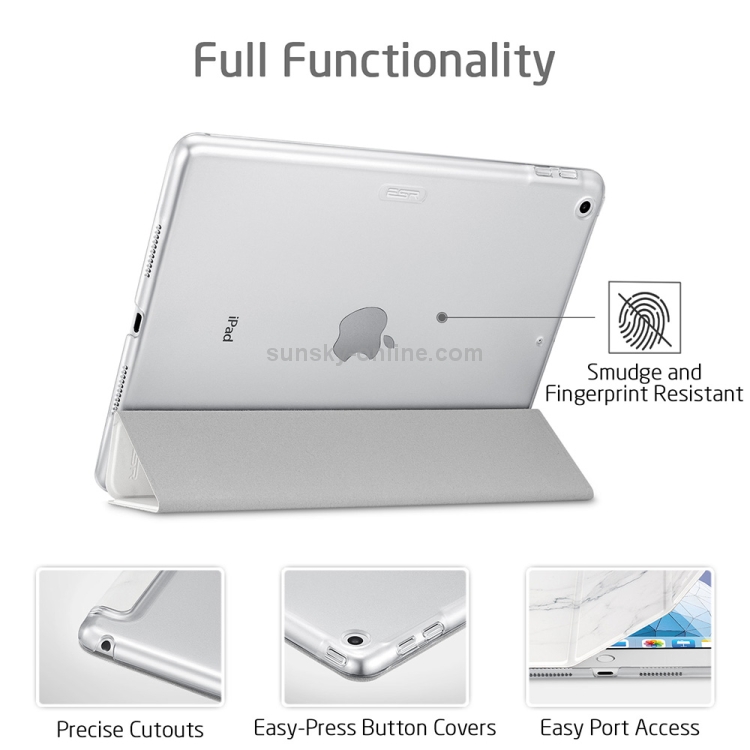 ESR Marble Series PC + PU Leather Case for iPad Air 2019 10.5 inch, with Three-folding & Sleep / Wake-up Function(White) ESR Marble Series PC + PU Leather Case for iPad Air 2019 10.5 inch, with Three-folding & Sleep / Wake-up Function(White)