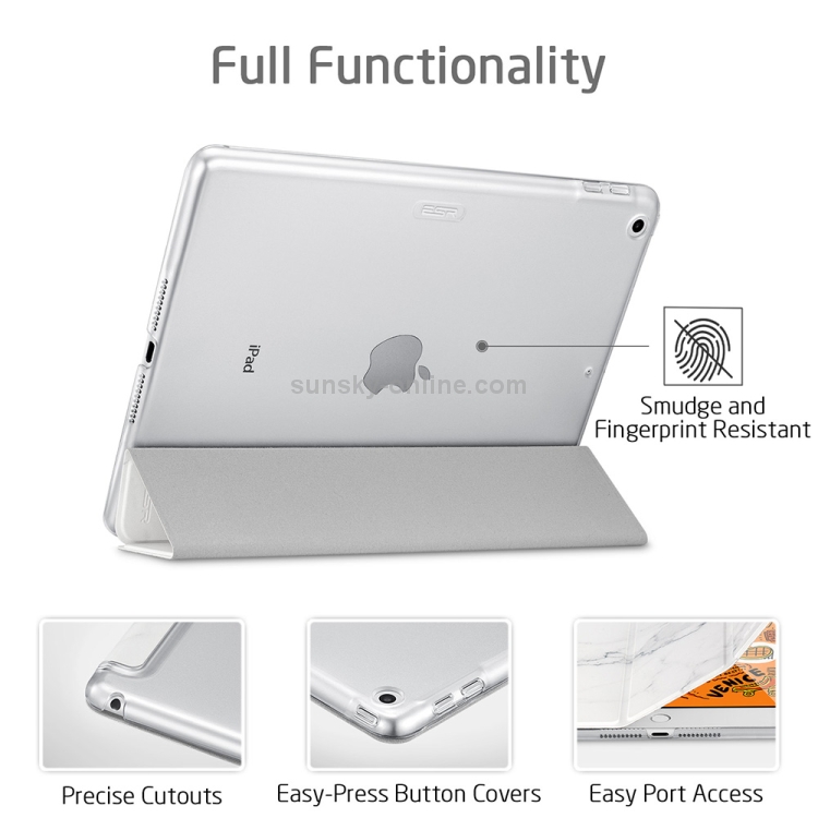 ESR Marble Series PC + PU Leather Case for iPad Mini 2019, with Three-folding & Sleep / Wake-up Function (White) ESR Marble Series PC + PU Leather Case for iPad Mini 2019, with Three-folding & Sleep / Wake-up Function (White)