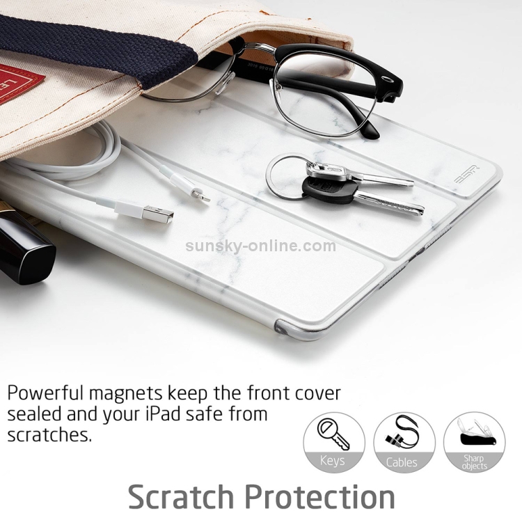 ESR Marble Series PC + PU Leather Case for iPad Mini 2019, with Three-folding & Sleep / Wake-up Function (White) ESR Marble Series PC + PU Leather Case for iPad Mini 2019, with Three-folding & Sleep / Wake-up Function (White)