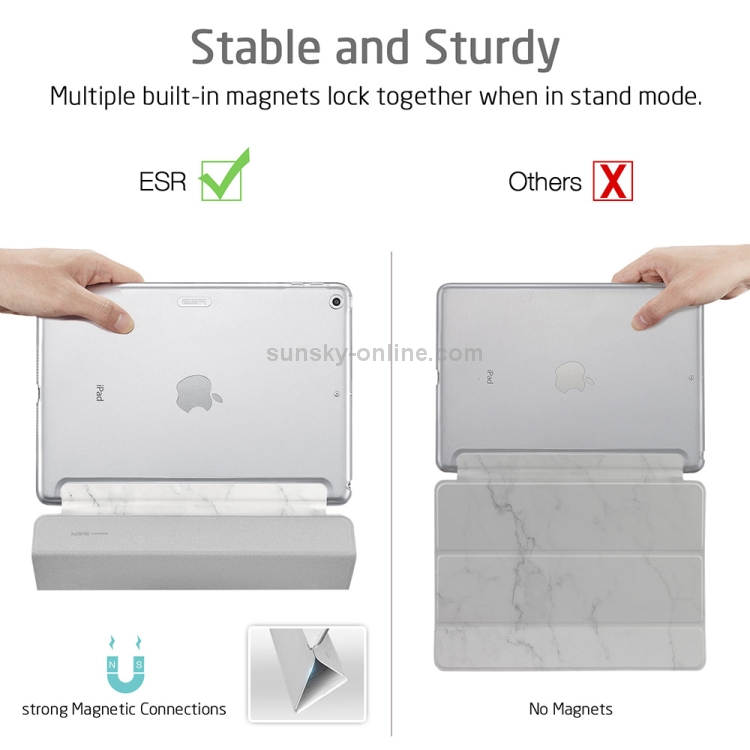 ESR Marble Series PC + PU Leather Case for iPad Mini 2019, with Three-folding & Sleep / Wake-up Function (White) ESR Marble Series PC + PU Leather Case for iPad Mini 2019, with Three-folding & Sleep / Wake-up Function (White)