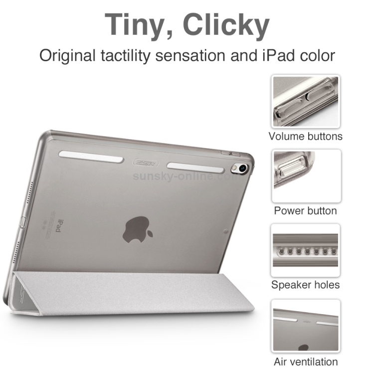 ESR Yippee Color Plus Series Soft Edge Three-folding Magnetic Leather Case for iPad Pro 10.5 inch, with Sleep / Wake-up Function(Grey) ESR Yippee Color Plus Series Soft Edge Three-folding Magnetic Leather Case for iPad Pro 10.5 inch, with Sleep / Wake-up Function(Grey)