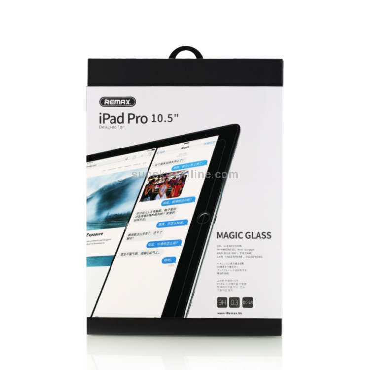 REMAX For iPad Pro 10.5 inch 9H Surface Hardness 0.3mmm Tempered Glass Screen Film (Transparent) REMAX For iPad Pro 10.5 inch 9H Surface Hardness 0.3mmm Tempered Glass Screen Film (Transparent)