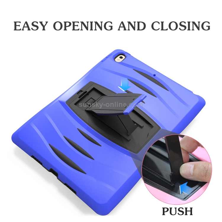 For iPad Pro 10.5 inch Wave Texture Series PC + Silicone Protective Case with Holder (Dark Blue) For iPad Pro 10.5 inch Wave Texture Series PC + Silicone Protective Case with Holder (Dark Blue)