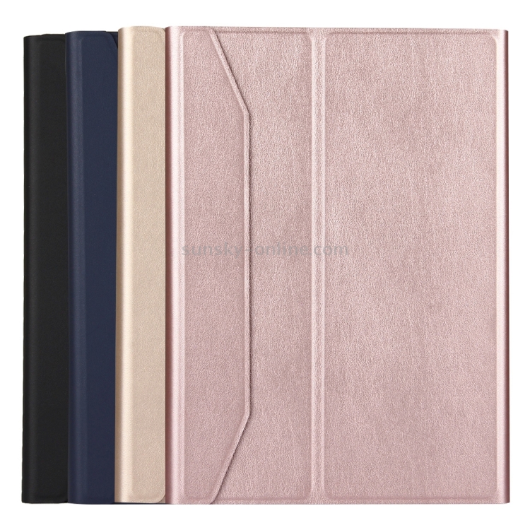For iPad Pro 10.5 inch Detachable Aluminum Alloy Bluetooth Keyboard + Lambskin Texture Leather Tablet Case with Holder(Gold)