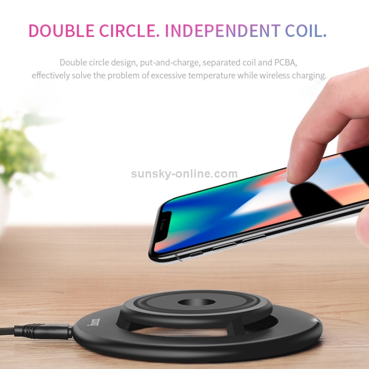 Hoco CW9 Portable DC 5V/2A Max Fast Charging Pad Wireless Charger Hoco CW9 Portable DC 5V/2A Max Fast Charging Pad Wireless Charger