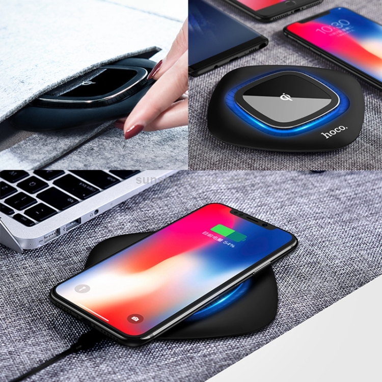 Hoco CW10 Portable 10W Fast Charging Qi Wireless Charger Pad with Indicator Light Hoco CW10 Portable 10W Fast Charging Qi Wireless Charger Pad with Indicator Light