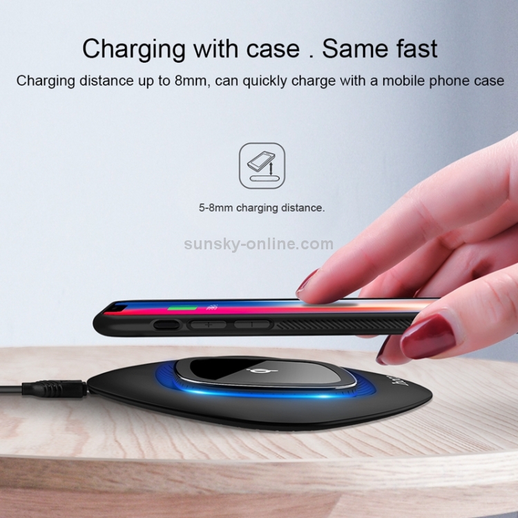 Hoco CW10 Portable 10W Fast Charging Qi Wireless Charger Pad with Indicator Light Hoco CW10 Portable 10W Fast Charging Qi Wireless Charger Pad with Indicator Light