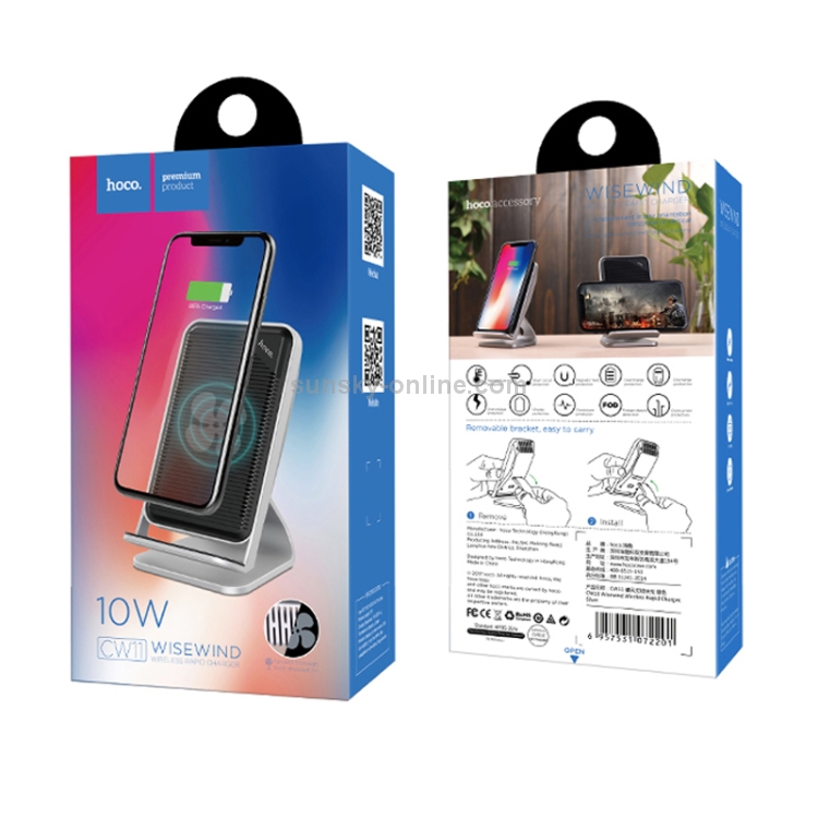 Hoco CW11 10W Fast Charging Wireless Charger Pad Aluminium Alloy Phone Holder Hoco CW11 10W Fast Charging Wireless Charger Pad Aluminium Alloy Phone Holder