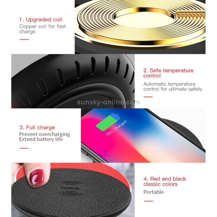 Hoco CW14 Round DC 5V/2A Max Fast Charging Wireless Charger Pad with Indicator Light Hoco CW14 Round DC 5V/2A Max Fast Charging Wireless Charger Pad with Indicator Light