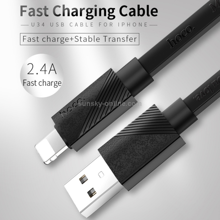 Hoco U34 TPE 2.4A USB to 8 Pin Data Sync Charging Cable, Cable Length: 1.2m Hoco U34 TPE 2.4A USB to 8 Pin Data Sync Charging Cable, Cable Length: 1.2m