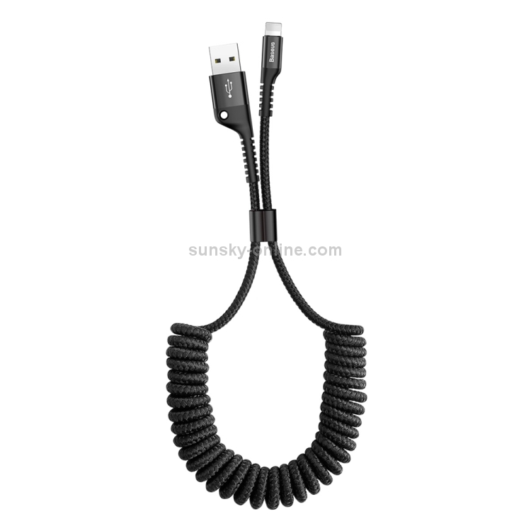 Baseus 1m 2A 8 pin USB Fish Eye Spring Car Charger Cable Baseus 1m 2A 8 pin USB Fish Eye Spring Car Charger Cable