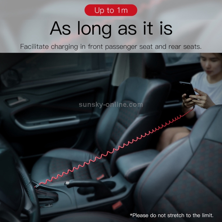 Baseus 1m 2A 8 pin USB Fish Eye Spring Car Charger Cable Baseus 1m 2A 8 pin USB Fish Eye Spring Car Charger Cable