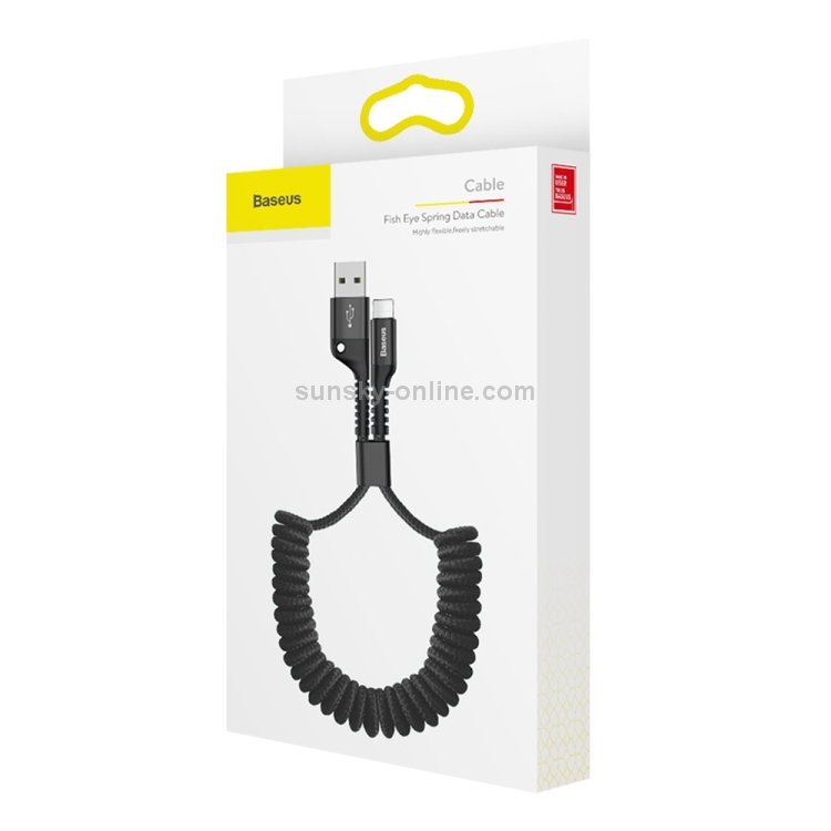 Baseus 1m 2A 8 pin USB Fish Eye Spring Car Charger Cable Baseus 1m 2A 8 pin USB Fish Eye Spring Car Charger Cable