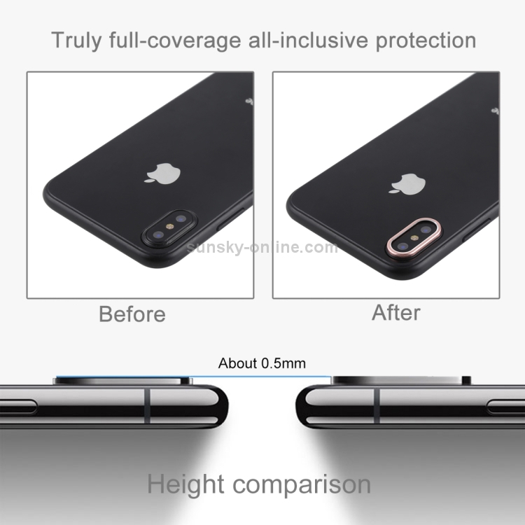 Rear Camera Lens Protection Cover for iPhone X / XS(Rose Gold)