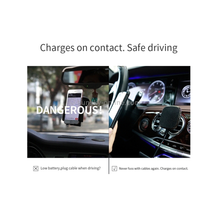 NILLKIN MC016 Genuine Leather Car Holder Fast Charging Qi Magnetic Wireless Charger with iPhone X Genuine Leather Case