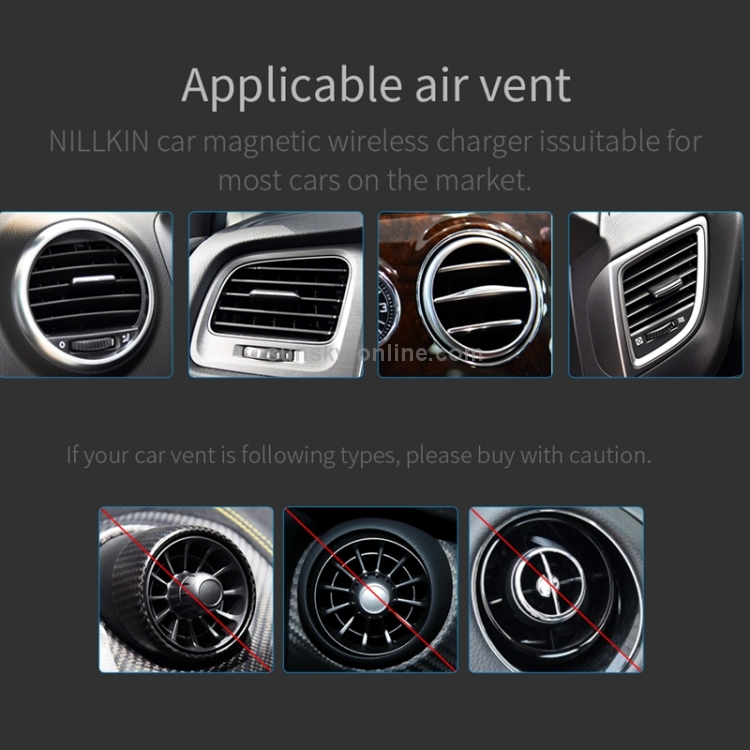 NILLKIN MC016 Genuine Leather Car Holder Fast Charging Qi Magnetic Wireless Charger with iPhone X Genuine Leather Case