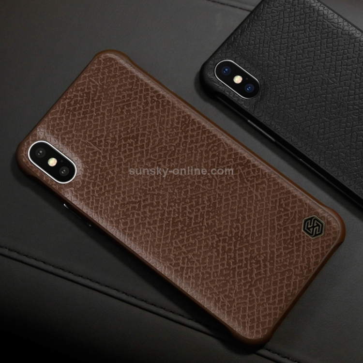 NILLKIN MC016 Genuine Leather Car Holder Fast Charging Qi Magnetic Wireless Charger with iPhone X Genuine Leather Case
