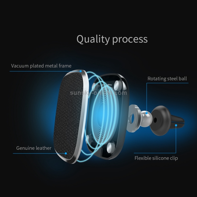 NILLKIN MC016 Genuine Leather Car Holder Fast Charging Qi Magnetic Wireless Charger with iPhone X Genuine Leather Case