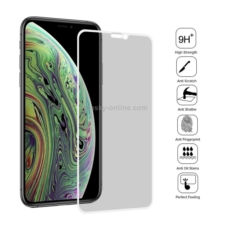 For iPhone X & XS 0.26mm 9H 3D Highly Transparent Privacy Anti-glare Tempered Glass Film(White) For iPhone X & XS 0.26mm 9H 3D Highly Transparent Privacy Anti-glare Tempered Glass Film(White)